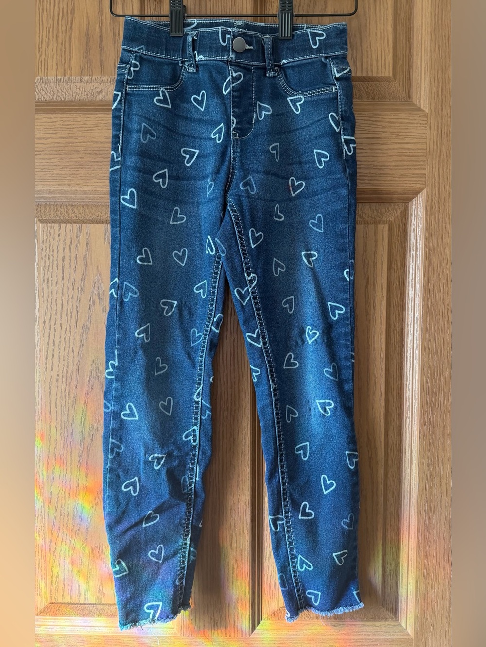 wonder nation Navy Blue Heart-Print Skinny Jeans
